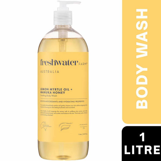 Freshwater Farm Australia Lemon Myrtle Oil & Manuka Honey Body Wash 1 Litre