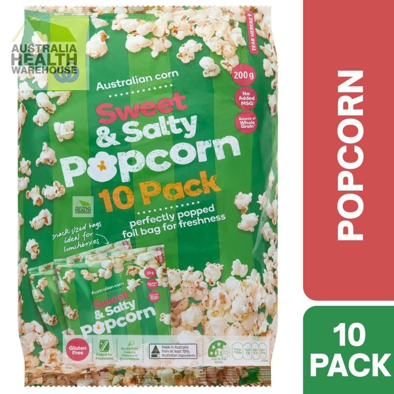 [CLEARANCE Expiry: 01/04/2026] Woolworths Sweet & Salty Popcorn 10 Pack 200g