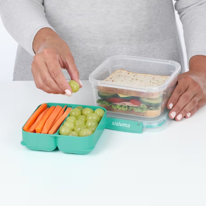 Sistema To Go Rectangle Stax Food Container 1.15 Litre (Green)