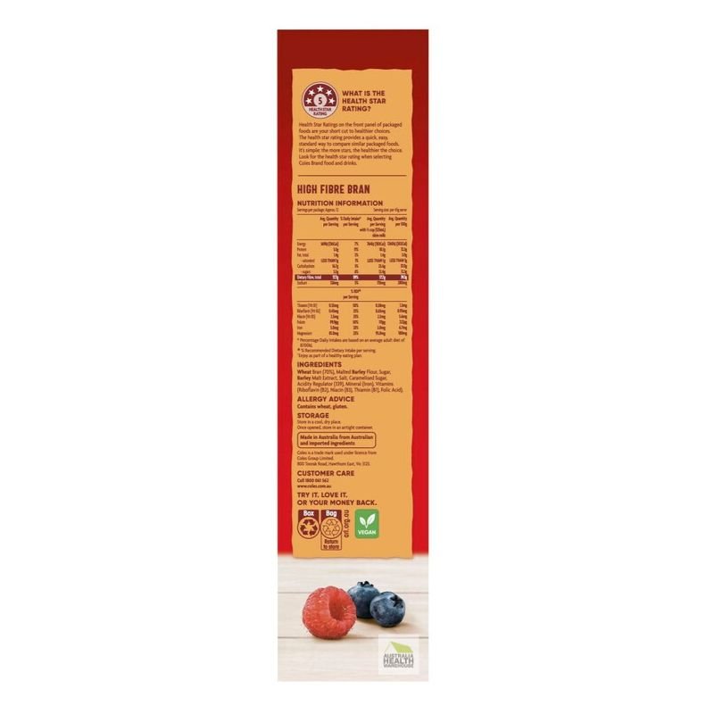 [Expiry: 26/03/2027] Coles High Fibre Bran 530g