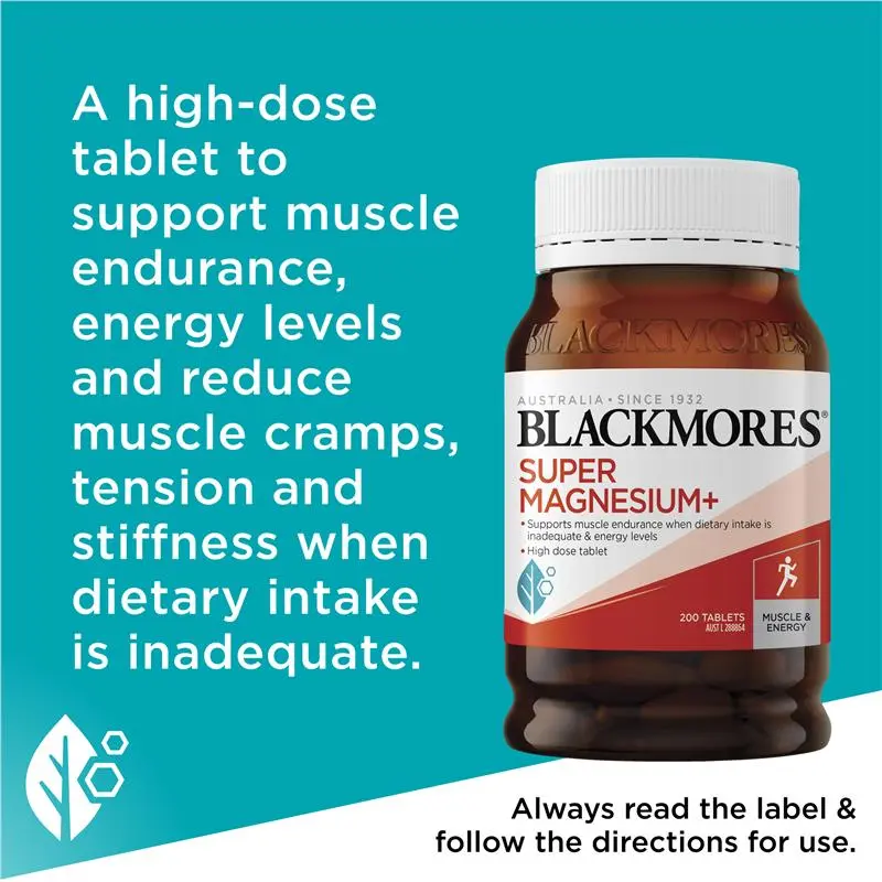 [Expiry Date: 12/12/2027] Blackmores Super Magnesium Plus 200 Tablets