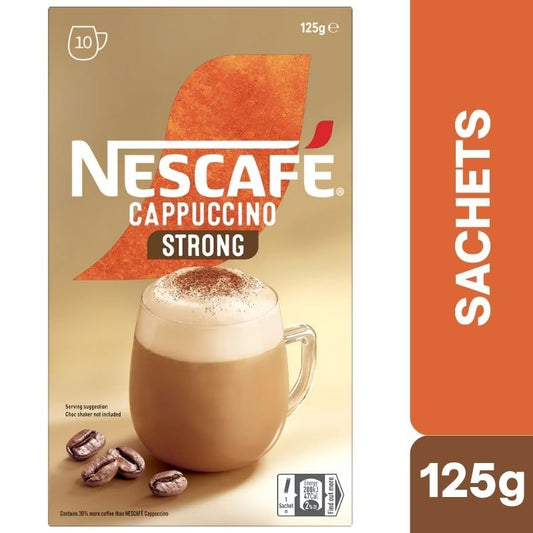 [Expiry Date: 02/2027] Nescafe Cappuccino Strong Coffee Sachets 10 Pack