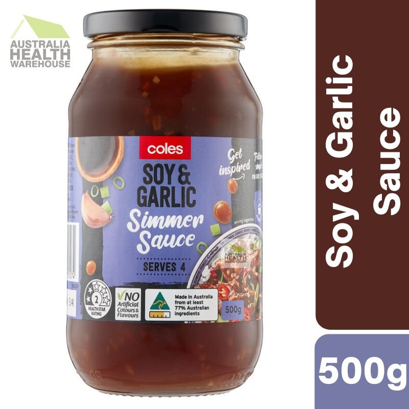 [CLEARANCE Expiry: 08/11/2025] Coles Soy & Garlic Simmer Sauce 500g
