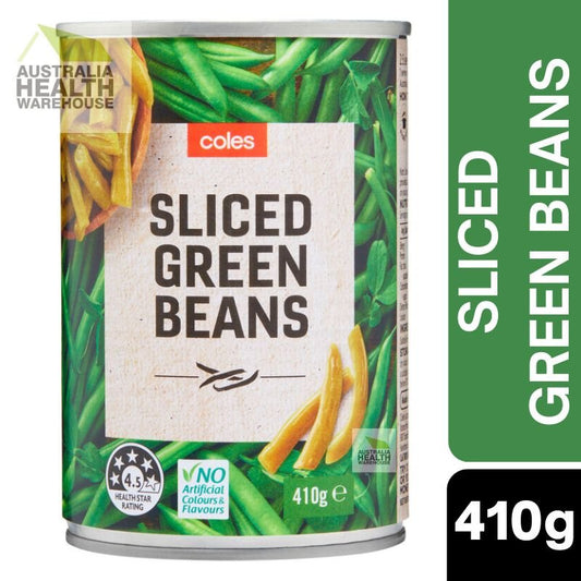 [Expiry Date: 31/08/2027] Coles Sliced Green Beans 410g