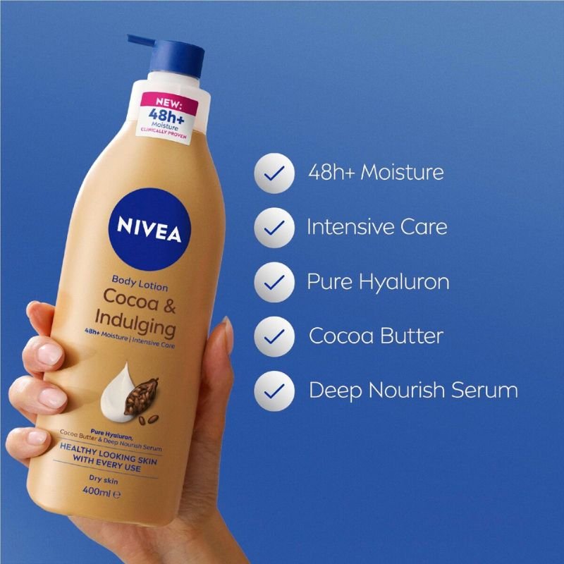 Nivea Cocoa & Indulging Body Lotion + Vitamin E - Dry Skin 400mL