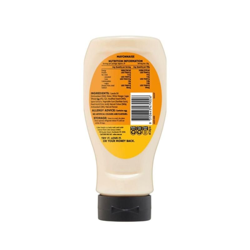 [CLEARANCE Expiry Date: 02/12/2026] Coles Traditional Mayonnaise 470g