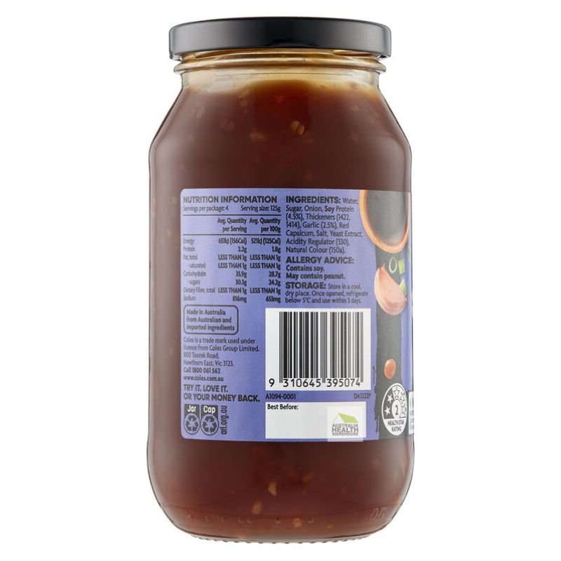 [CLEARANCE Expiry: 08/11/2025] Coles Soy & Garlic Simmer Sauce 500g