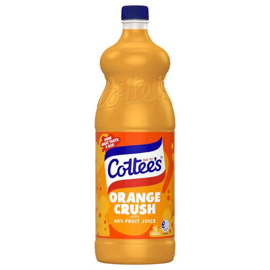 [Expiry Date: 04/11/2026] Cottee's Orange Crush with 40% Fruit Juice Cordial 1 Litre