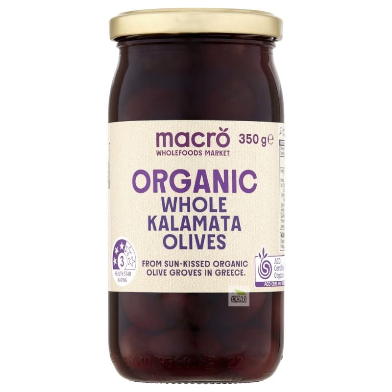 [Expiry: 05/2027] Woolworths Macro Organic Whole Kalamata Olives 350g