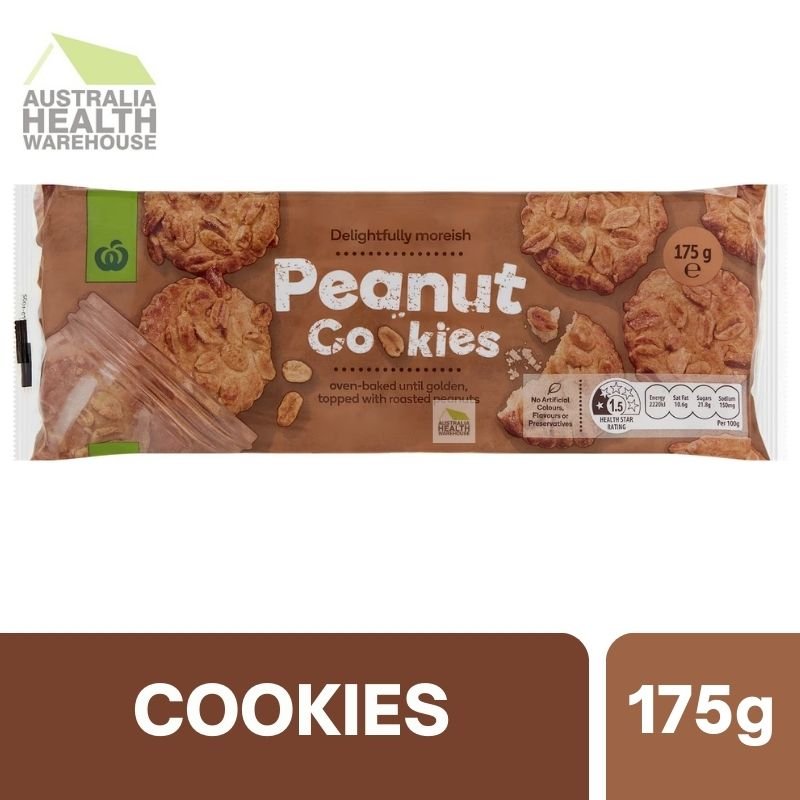 [CLEARANCE Expiry: 28/02/2026]  Woolworths Peanut Cookies 175g