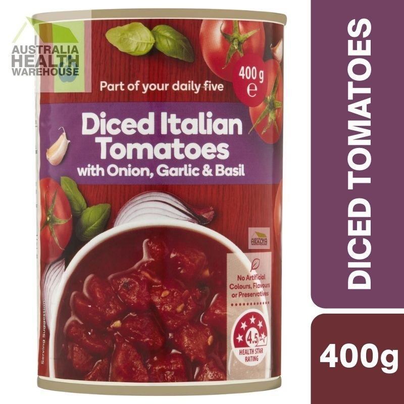 [Expiry: 31/08/2028] Woolworths Italian Tomatoes With Onion Garlic & Basil 400g