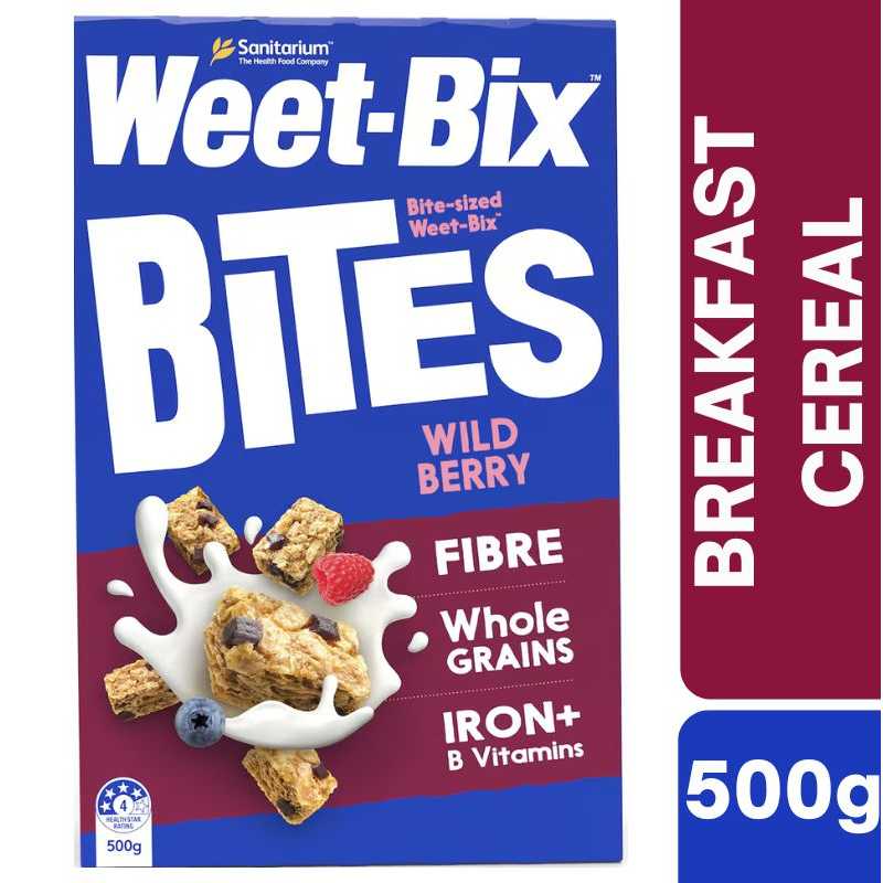 [Expiry Date: 06/01/2027] Sanitarium Weet-Bix Bites Wild Berry Breakfast Cereal 500g