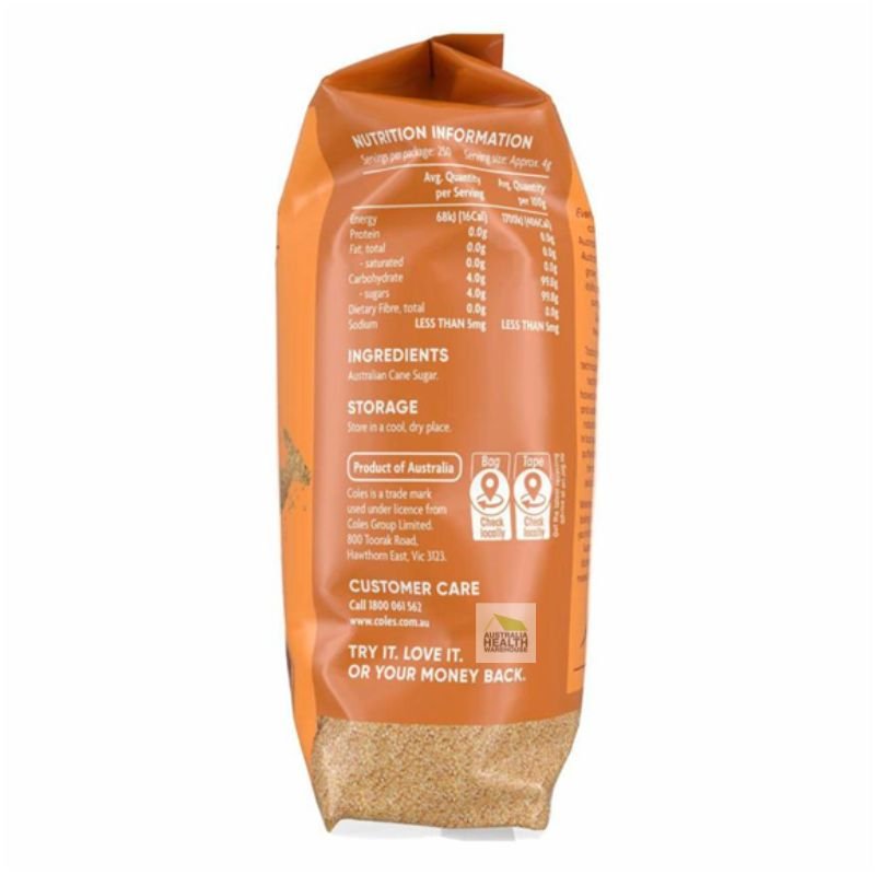 [Expiry Date: 13/08/2027]  Coles Australian Raw Sugar 1kg