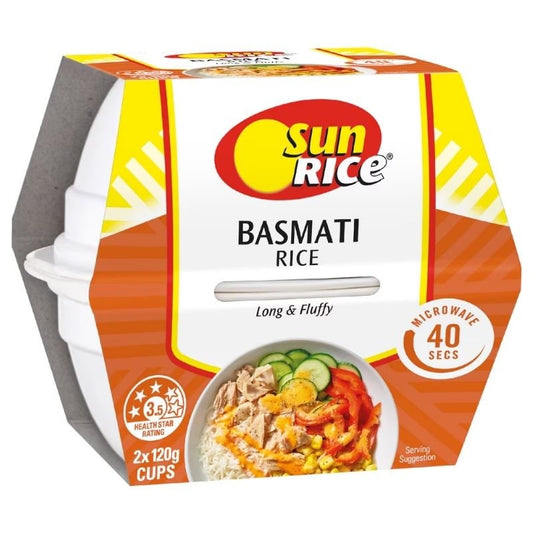 [Expiry Date: 20/03/2027] Sunrice Microwave Basmati Rice Cup 120g x 2 Pack