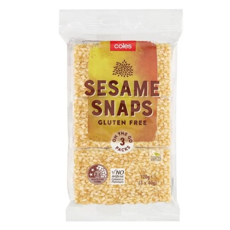 Coles Sesame Snaps 3 Pack 120g