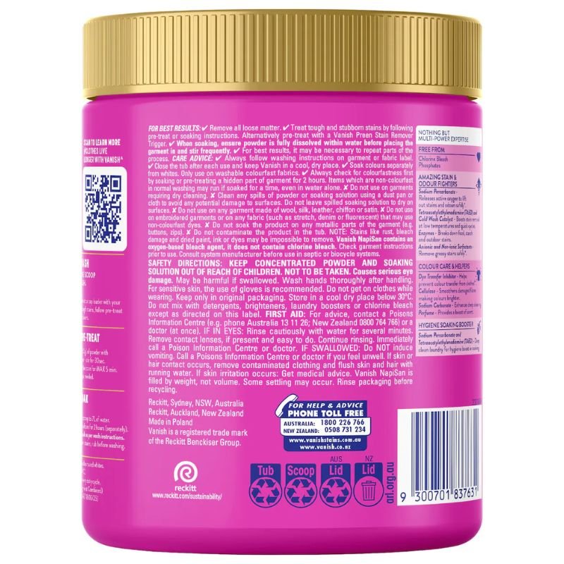 [Expiry: 09/2027] Vanish Gold Pro Turbo Stain Remover Powder 1kg