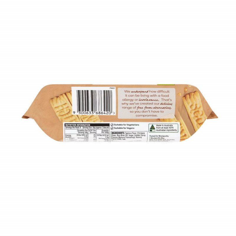 [Expiry Date: 09/11/2026]  Woolworths Free From Gluten Scotch Finger Biscuits 160g | Oz Mart