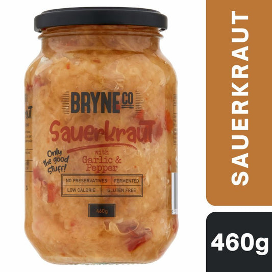 [Expiry Date: 20/11/2028] Bryne Co Sauerkraut With Garlic & Pepper 460g