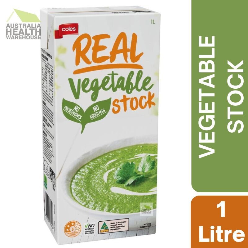 [Expiry Date: 23/09/2026] Coles Real Vegetable Stock Liquid 1 Litre
