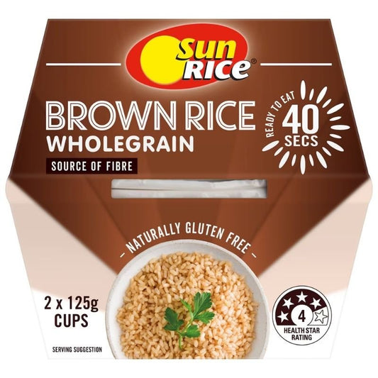 [Expiry Date: 05/03/2027] Sunrice Microwave Brown Rice Wholegrain Rice Cup 125g x 2 Pack