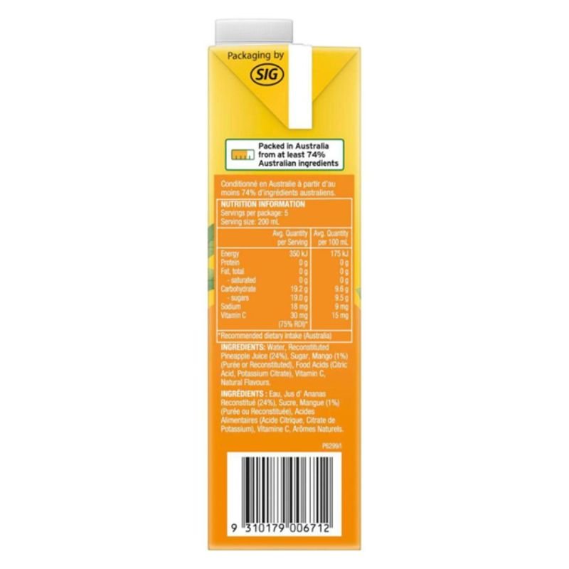 [Expiry Date: 01/10/2026] Golden Circle Pine Mango Fruit Drink 1 Litre