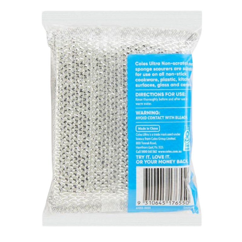 Coles Ultra Non- Scratch Mesh Sponge Scourers 3 Pack