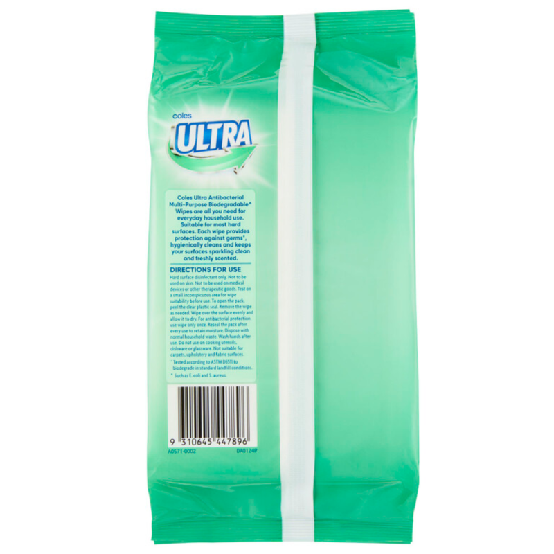 [Expiry: 03/2028] Coles Ultra Antibacterial Apple Blossom Multipurpose 100 Wipes
