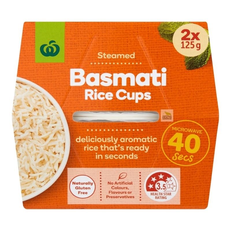 [Expiry Date: 20/01/2027] Woolworths Basmati Rice Microwave Cup 125g x 2 Pack|Oz Mart