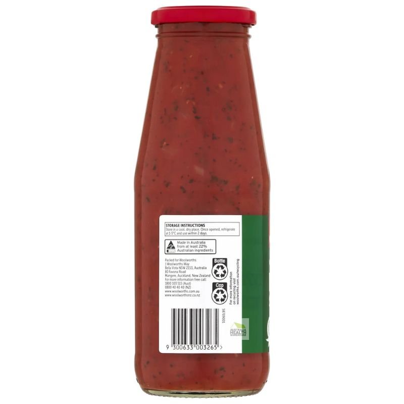 [Expiry Date: 26/09/2026] Woolworths Essentials Chunky Pasta Sauce 700g