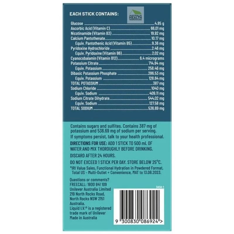[Expiry: 11/2026] Liquid I.V. Hydration Multiplier 10 Sticks – Passionfruit Flavour