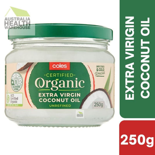 [Expiry: 17/03/2027] Coles Certified Organic Extra Virgin Coconut Oil Unrefined 250g