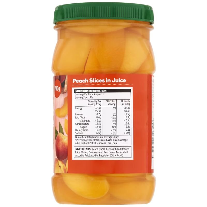 Woolworths Peach Slices In Juice 700g