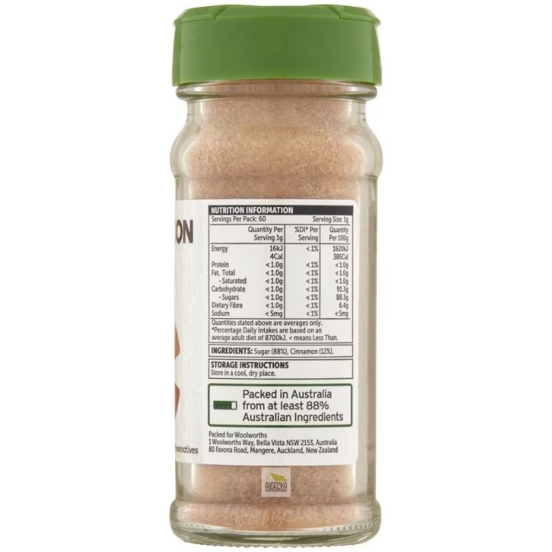 [Expiry: 07/2028] Woolworths Cinnamon Sugar 60g
