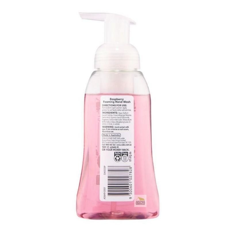 Coles Foaming Raspberry Hand Wash Antibacterial 250mL