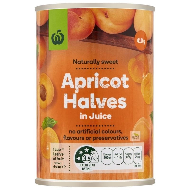 [Expiry Date: 30/04/2028] Woolworths Apricot Halves In Juice Apricot 410g