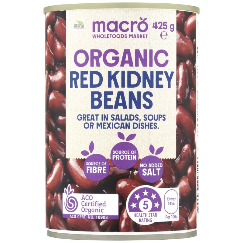 [Expiry: 05/2028] Woolworths Macro Organic Red Kidney Beans No Added Salt 425g
