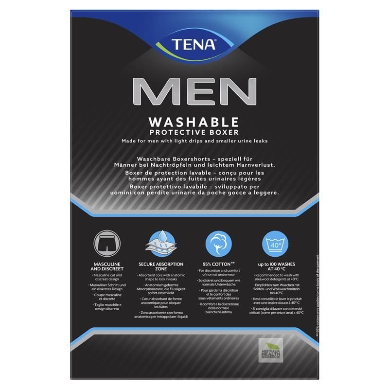 Tena Men Washable Protective Underwear Boxer (Medium Size) 1 Pack