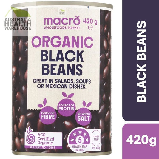 [Expiry: 31/05/2028] Woolworths Macro Organic Black Bean No Added Salt 420g