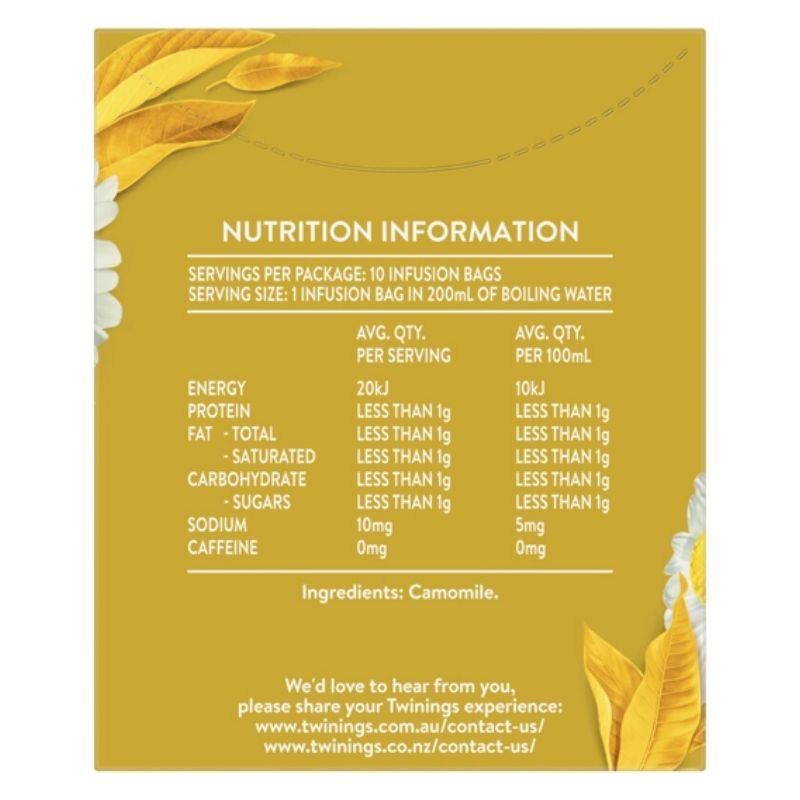 [Expiry: 22/09/2028]  Twinings Pure Camomile Tea Bags 12g 10 Pack