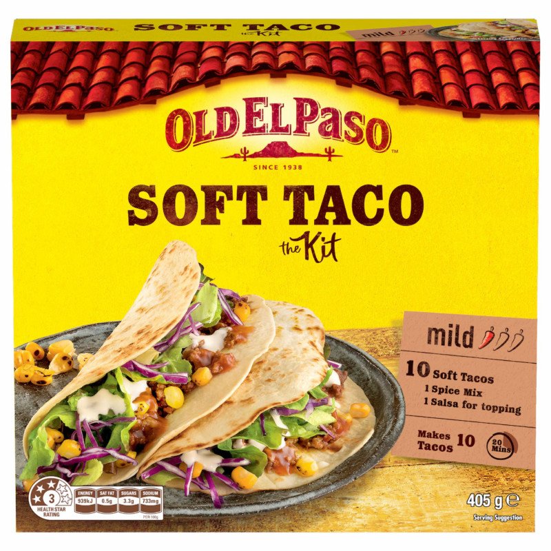 [Expiry Date: 29/03/2027] Old El Paso Soft Taco Dinner Kit Mexican Style 405g