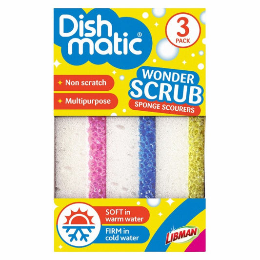 Dishmatic Wonder Scrub Sponge Scourers 3 Pack
