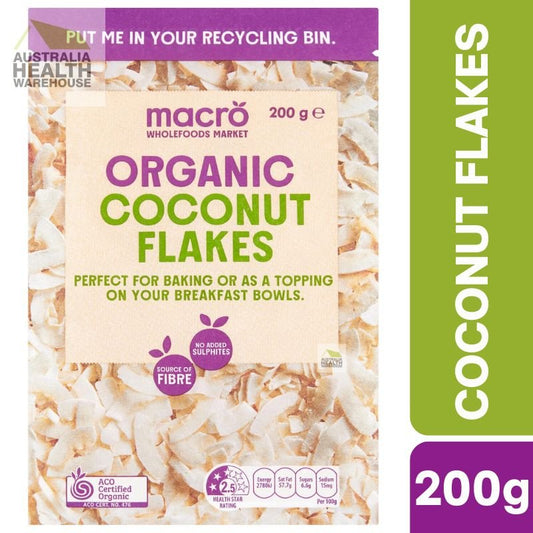 [CLEARANCE Expiry: 03/05/2026] Woolworths Macro Organic Coconut Flakes 200g