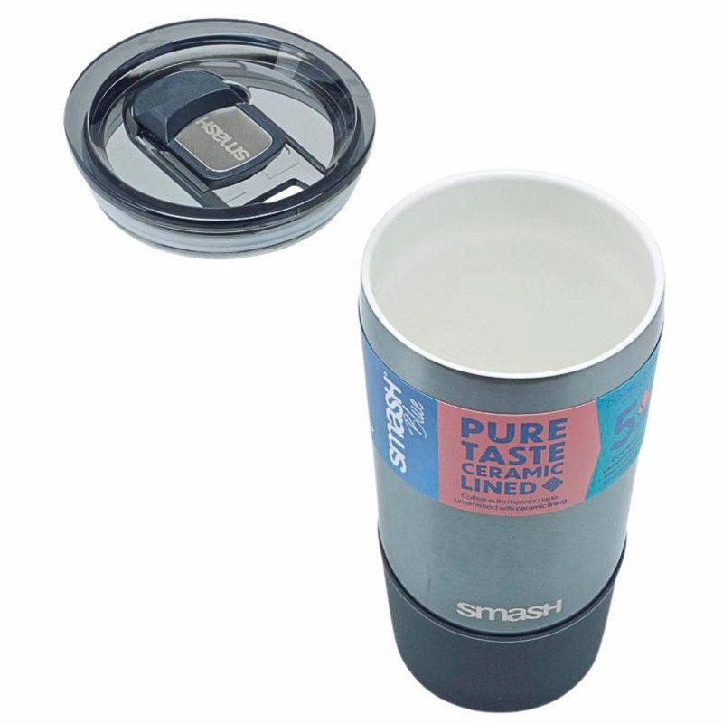 Smash Blue Stainless Steel Barista Cup 350mL (black)