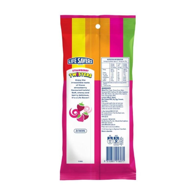 [Expiry: 16/02/2027] Life Savers Strawberry Twisters 205g|Oz Mart