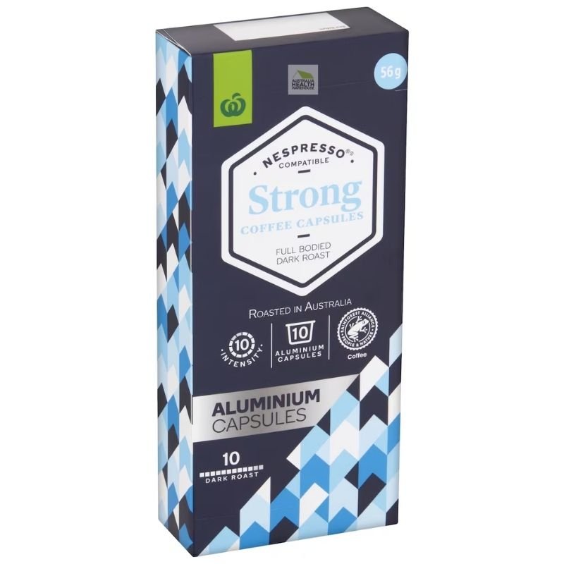 [Expiry: 01/10/2026] Woolworths Nespresso Compatible Coffee Capsules Strong 10 Pack 56g