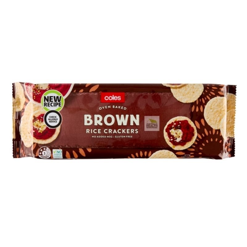 Coles Brown Rice Crackers 100g