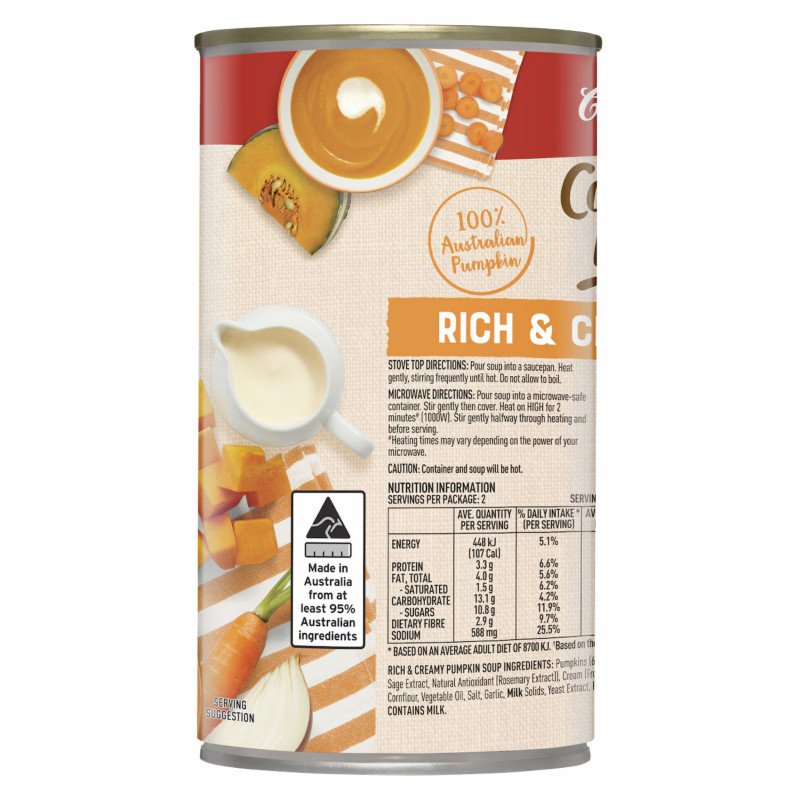 [Expiry Date: 14/01/2028] Campbell's Country Ladle Soup Can Rich & Creamy Pumpkin 500g