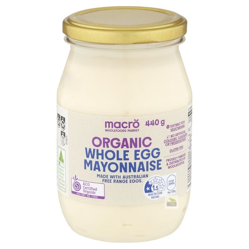 [Expiry Date: 14/01/2027]  Woolworths Macro Organic Whole Egg Mayonnaise 440g