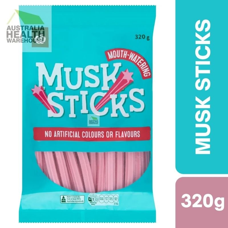 [Expiry Date: 06/10/2026] Woolworths Musk Sticks 320g