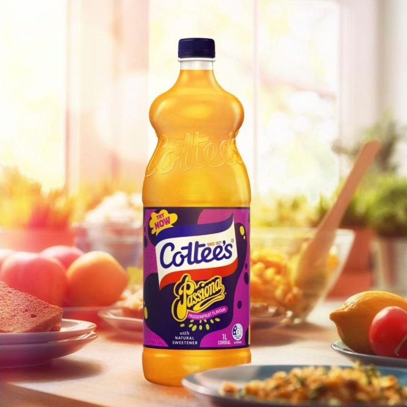 [Expiry: 13/10/2026] Cottee's Cordial Passionfruit Passiona 1Litre